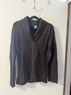 GAP Dark Brown Hooded Cowl Neck Sweater